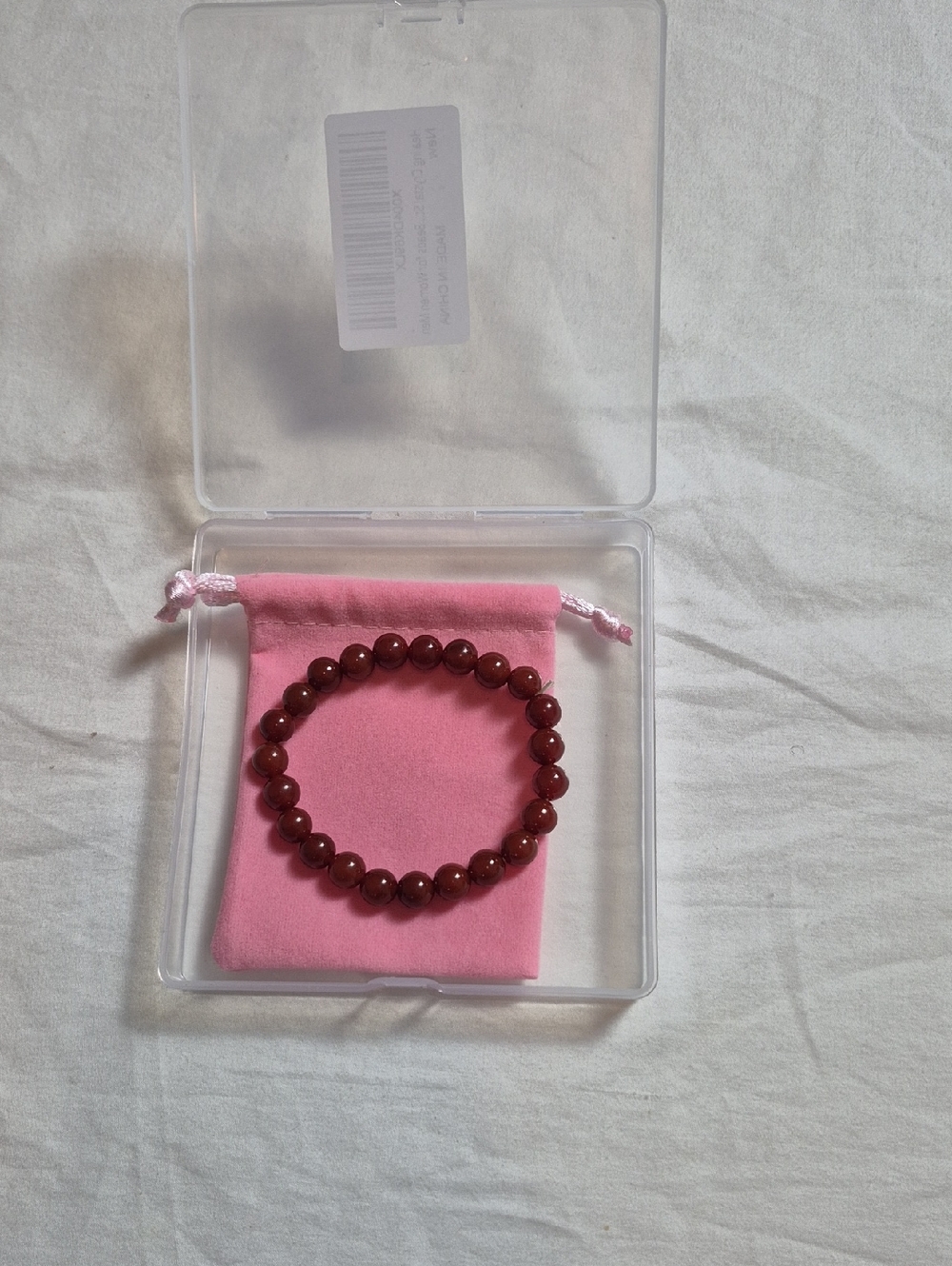 Red Agate Beaded Stretch Bracelet - Women's Fashion Jewelry
